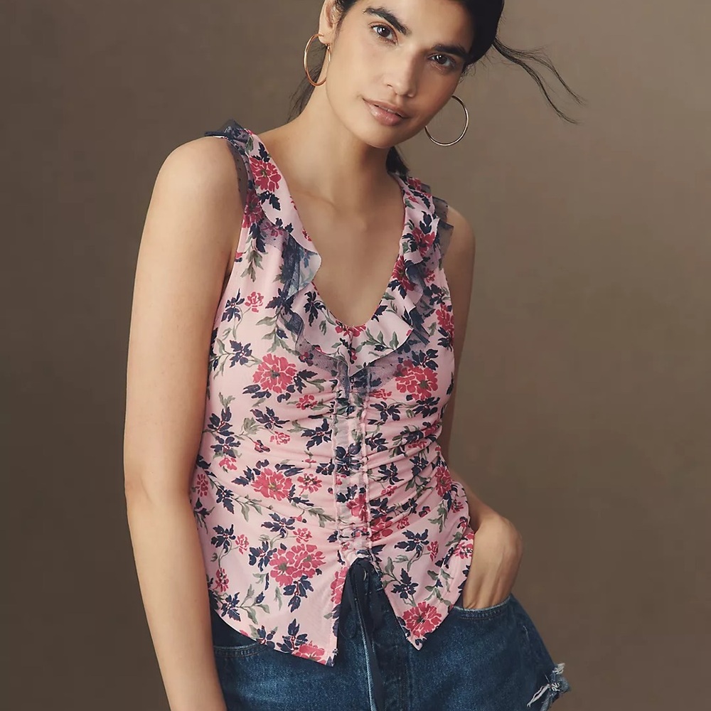 Maeve NWT Tie-Front V-Neck Top